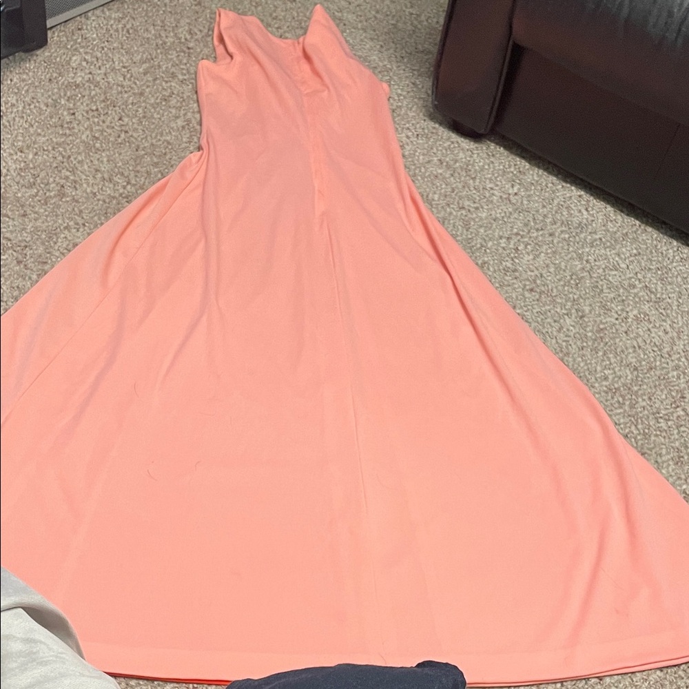 Vintage 60s/70s gathered colourblock with pearl waist embellishments maxi dress - Picture 11 of 12